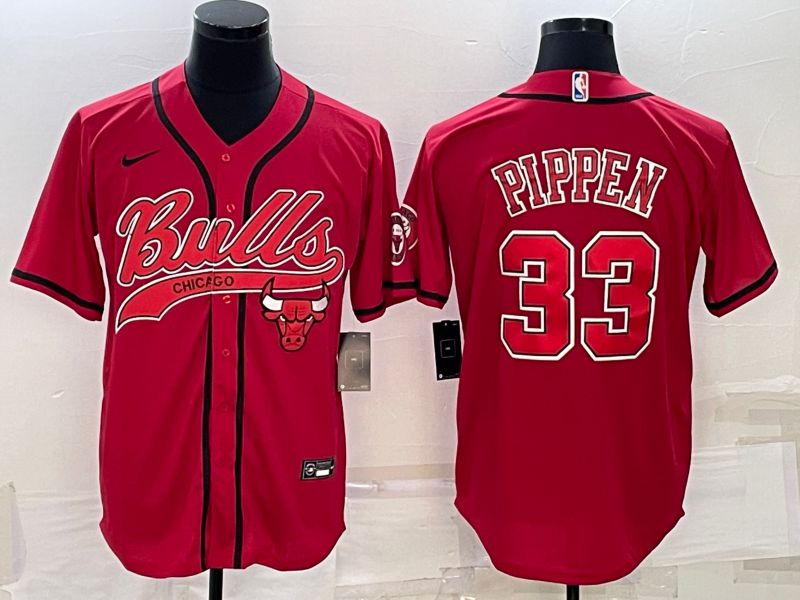 Men Chicago Bulls #33 Pippen Red 2022 Nike Co branded NBA Jerseys